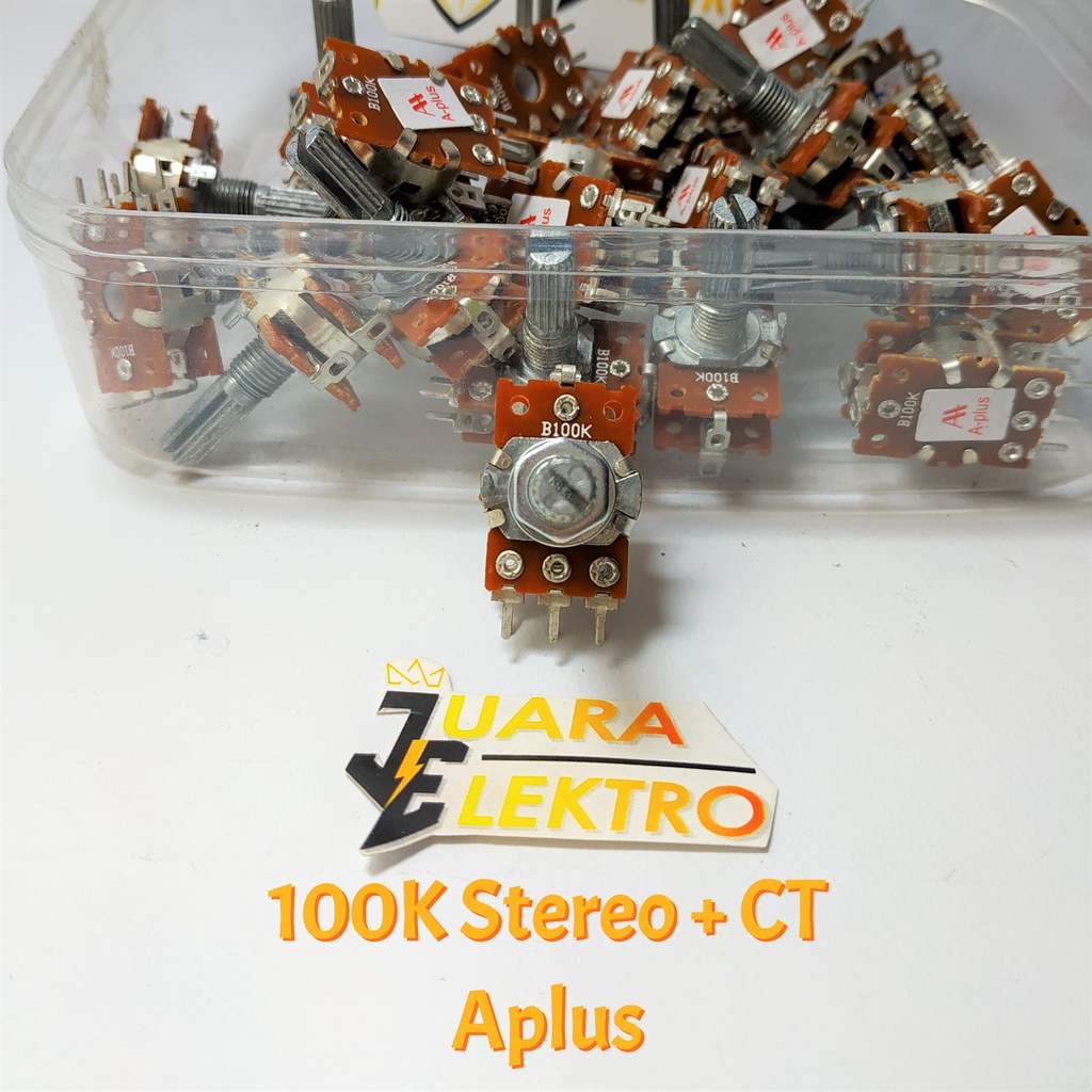 Potensio 100K Stereo + CT Aplus | Potensiometer Stereo + CT 100K Aplus