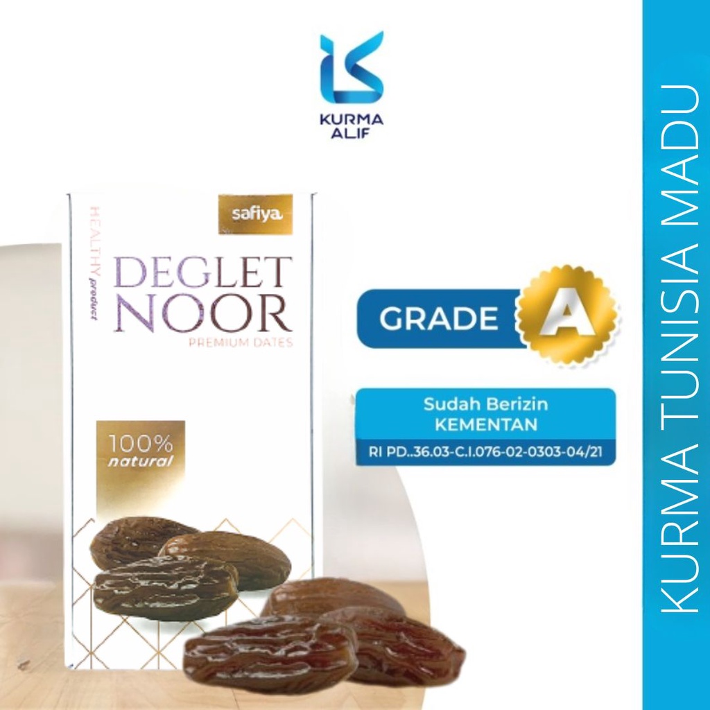 Kurma Tunisia Madu 500 gr Deglet Nour Tunisia | Kurma Tanpa Tangkai Premium