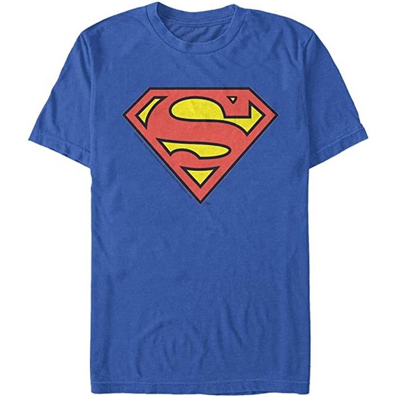 Baju Kaos Dewasa DC Comics Mens Superman Logo T-Shirt Pakaian Fashion Katun Pria Wanita Distro Lenga