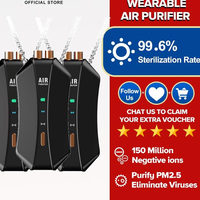 ✯ JAMAY M10 Air Purifier Personal Ionizer Portable Purifier Kalung Necklace Ion Negatif ➤