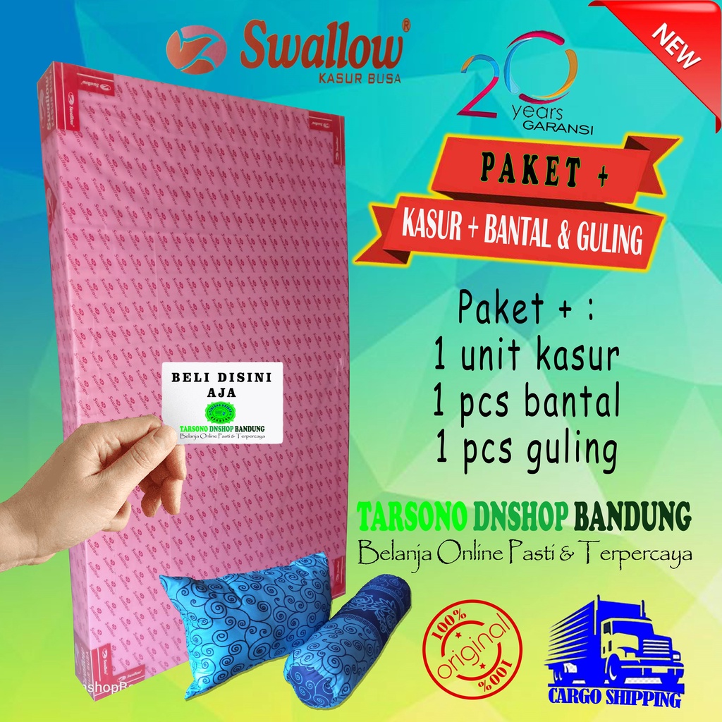 Kasur Busa Swallow Sepaket Bantal & Guling / Ukuran No. 1 2 3 4 Bergaransi  / Tarsono Dnshop Bandung