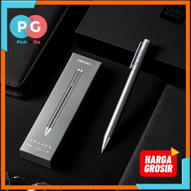 

DELI Pulpen Gel Tanda Tangan Aluminium Roller Ballpoint 0.5 mm 1 PCS - S99 - PGPR