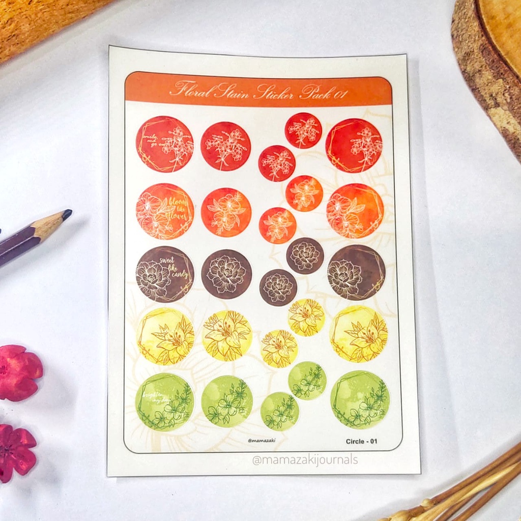 

[MamaZaki Journals] Stiker Floral Stain Pack 1