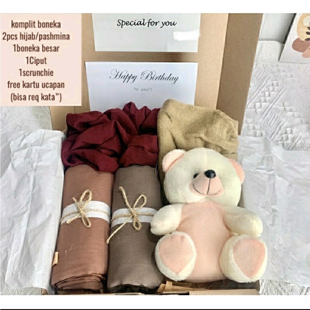 [MOLE] Hampers Hijab limited edition Kado Gift Box Hadiah Jilbab Kerudung Bella Square Segi Empat Segiempat Pashmina Ceruty Ulang Tahun Birthday Valentine Anniversary Pernikahan Wedding Wisuda Graduation Lebaran Muslim Ramadhan