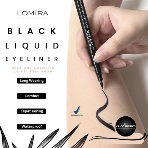 LOMIRA Black Liquid Eyeliner Pencil Waterproof Eyeliner Cair spidol BPOM  2gr