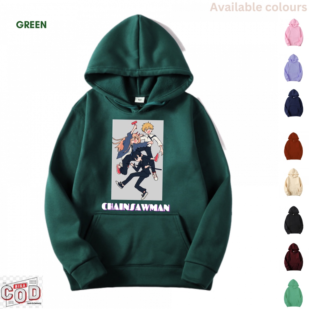Sweater Hoodie Anak Laki Laki Anime Chainsawman/Hudi Manusia Gergaji  Bahan Katun Fleece Usia 5-15 T