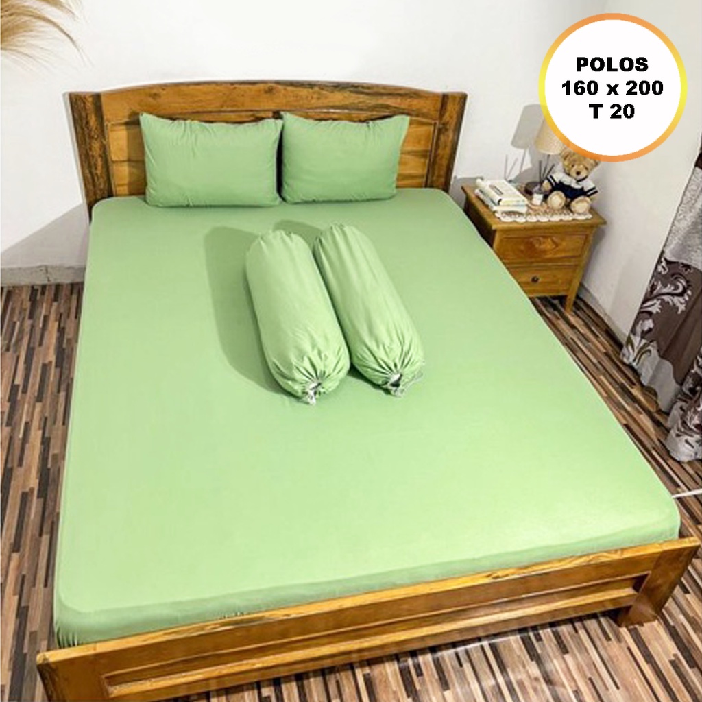 [✅COD] Set Sprei Seprei Polos 160x200 Dan 4 Sarung Bantal Guling Homemade Katun Embos Dekorasi Kamar Perlengkapan Rumah Murah