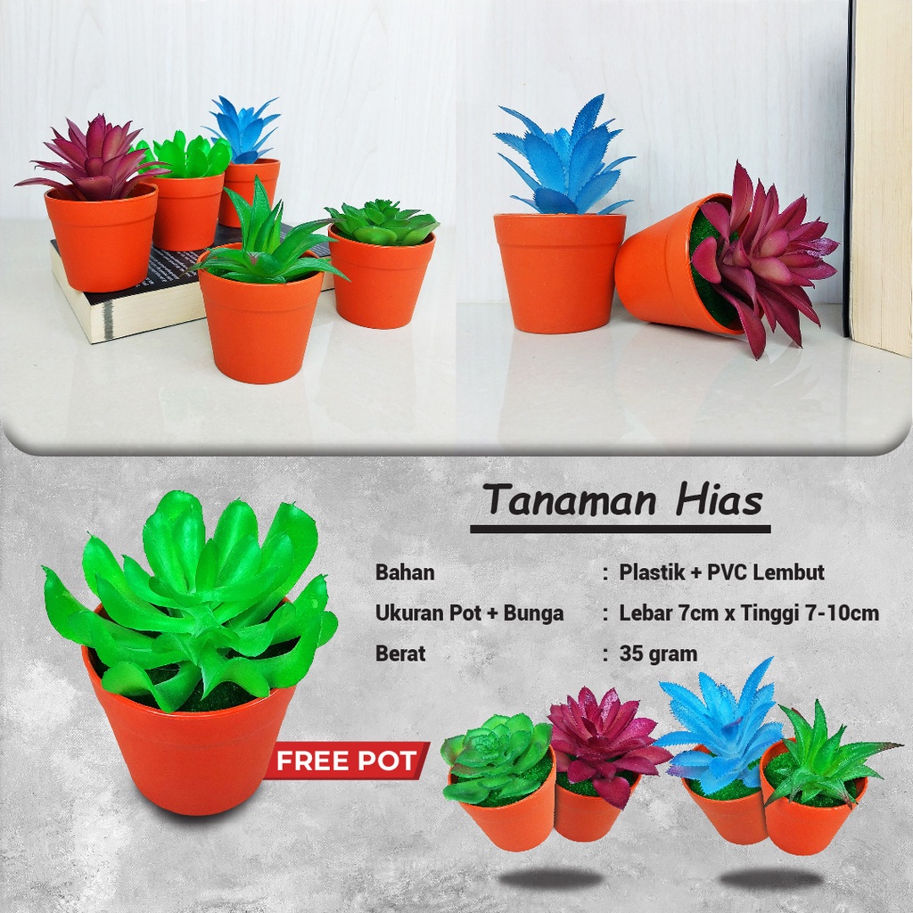 Tanaman Hias Plastik Ornamen Pot Bonsai Mini Tanaman Bunga Pajangan Dekorasi Rumah Import Artificial Flower Satu7an PBP64