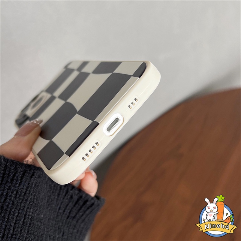 Soft Case Silikon Motif Papan Catur Hitam Putih Untuk Compatible for iPhone 14 13 12 11 Pro Max Xs Max X Xr iPhone 7 8 6 6s Plus SE 2020 Black White Checkerboard Phone Case Soft Silicone All-inclusive Shockproof Soft Phone Cover