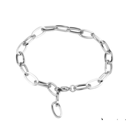 Gelang Rantai Tunggal Ceruk Sederhana Gelang Stainless Steel Pasangan Unisex