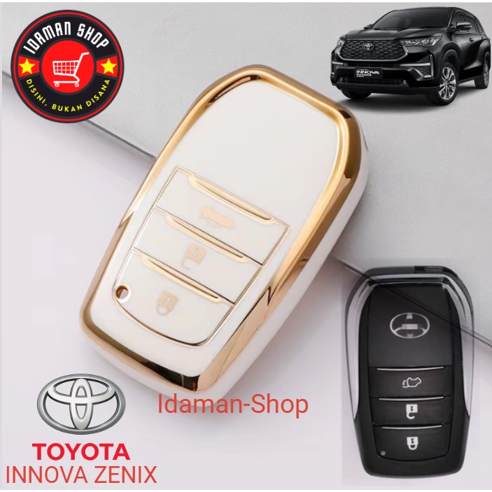 COVER KUNCI REMOTE MOBIL TOYOTA KIJANG INNOVA ZENIX 2023 IDAMAN-SHOP- GANTUNGAN SARUNG KUNCI REMOTE 