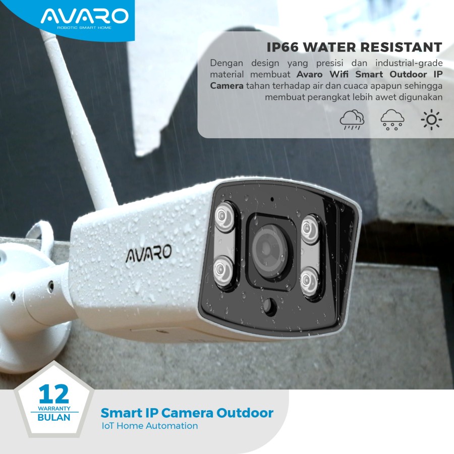 Avaro CT03 IP Camera CCTV Wifi Smart 4MP Color Nighvision Outdoor