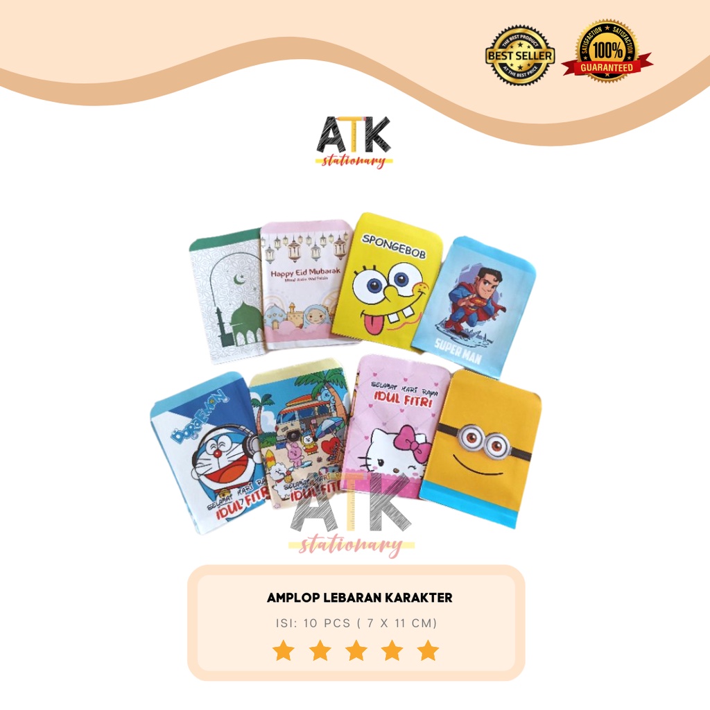 

Amplop Lebaran Idul Fitri Motif Lucu Kartun Karakter Murah Isi 10 Pcs atk