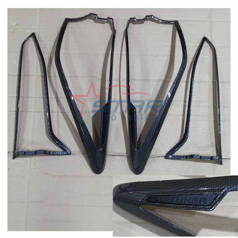 Garnish lampu carbon lampu belakang All New Fortuner 2021.