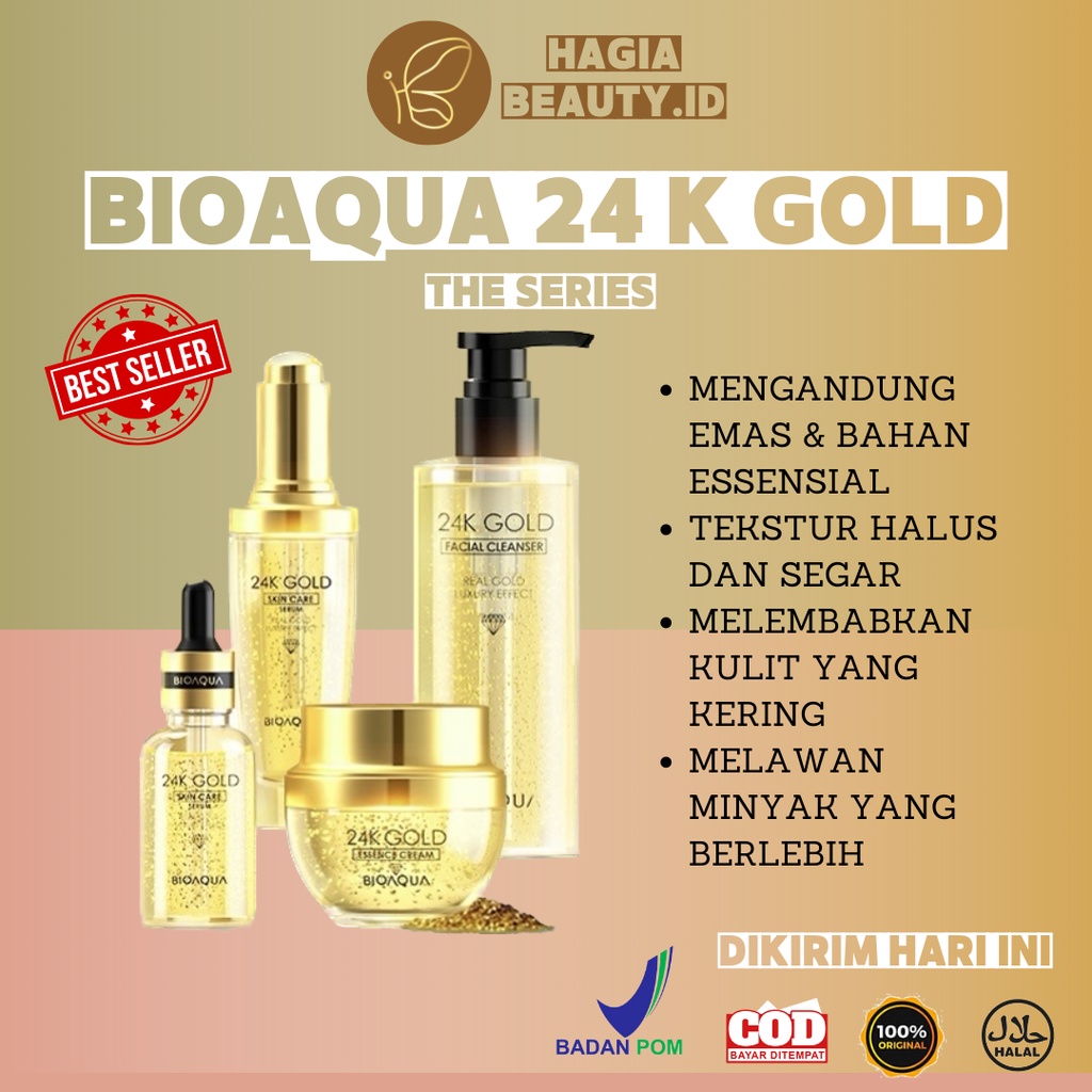 BISA COD - BIOAQUA Essence Cream 24k gold Serum wajah 50 GR - Original BPOM