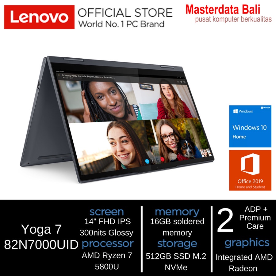 LAPTOP Lenovo Yoga 7 14ACN6 82N7000UID - Slate Grey Touchscreen