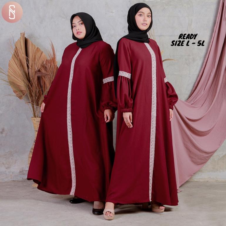 RECOMENDED Myshawl Taalea Premium Maroon Hitam Gamis Syar'i Jumbo Ld 140 130