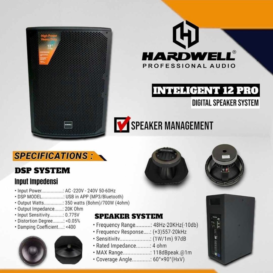 Hardwell Intelligent 12 Pro Intelligent 12 Speaker Aktif 12 Inchi Original