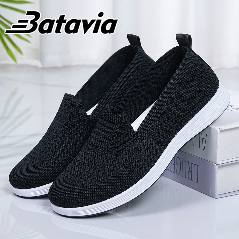 Batavia 2023 baru murah import sepatu slip on flat wanita rajut premium bernapas Sepatu Wanita ibu sepatu wanita Fashion sepatu ibu Shoes Sepatu pantafel Wanita  sepatu wanita korea A168