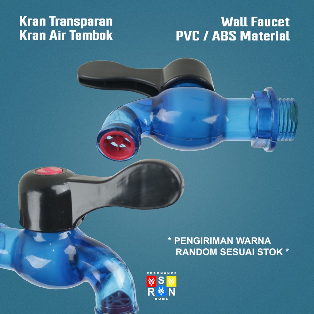 Kran Plastik Transparan 1/2 Inchi / Keran Kran Tembok Cuci Piring Resonance Home