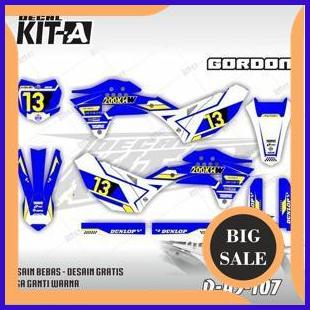 Decal KLX Gordon WARNA BIRU PUTIH LIS KUNING D-A5-107 1M4R23 limited stock