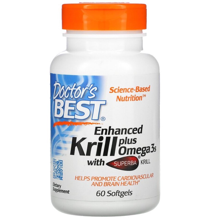 Doctors Best Enhanced Krill Plus Omega3s with Superba Krill 60 Softgels ORI USA