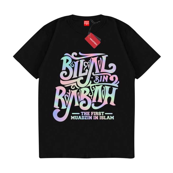 Gilan Baju Kaos T Shirt Distro Gambar Sahabat Nabi Rasullullah Bilal Bin Rabah Muhammad SAW