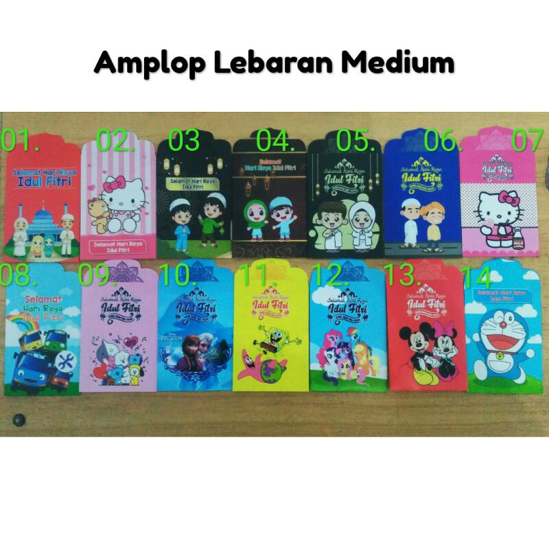 

Amplop / angpau lebaran medium murah isi 10 lembar per pack glossy
