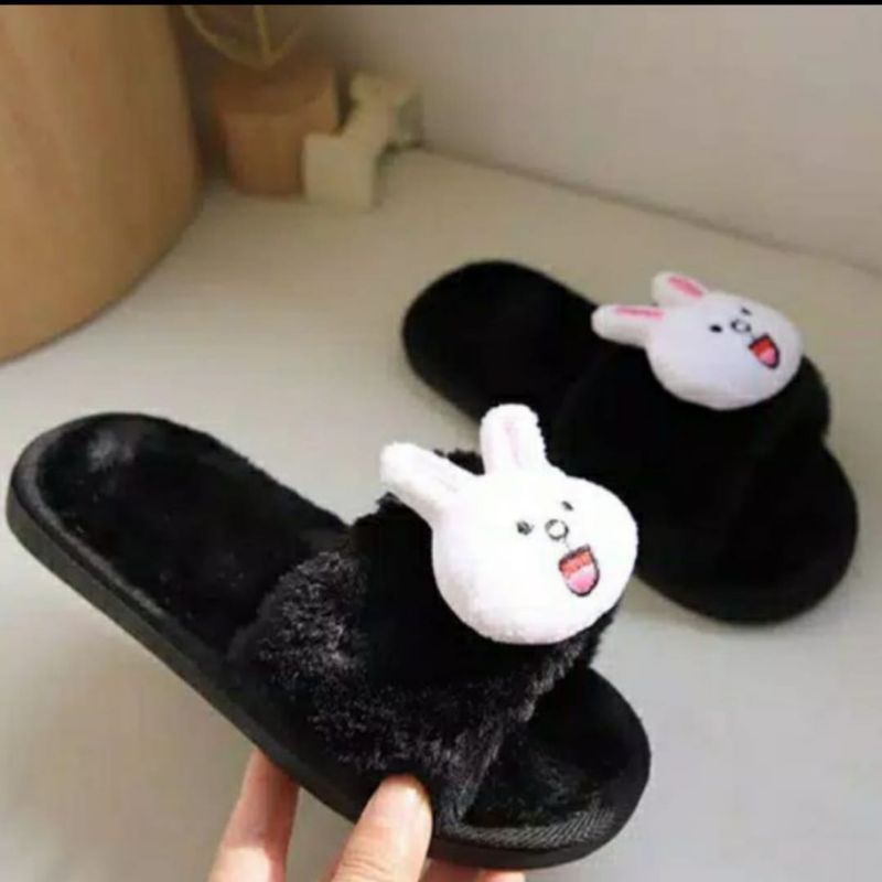 Sandal Rumah Sandal Slop Bulu Boneka Rabbit