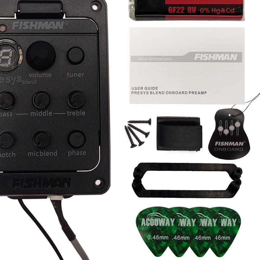➲ Equalizer Gitar Fishman Preamp Gitar 301 4-Band EQ Mic Blend Tunner Gitar Akustik Fishman Presys ❄
