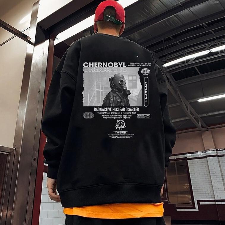 STOK TERBATAS CN sweater crewneck Mask CHernobly Pria wanita Jaket Switer Motif Simple Kekinian/Swit