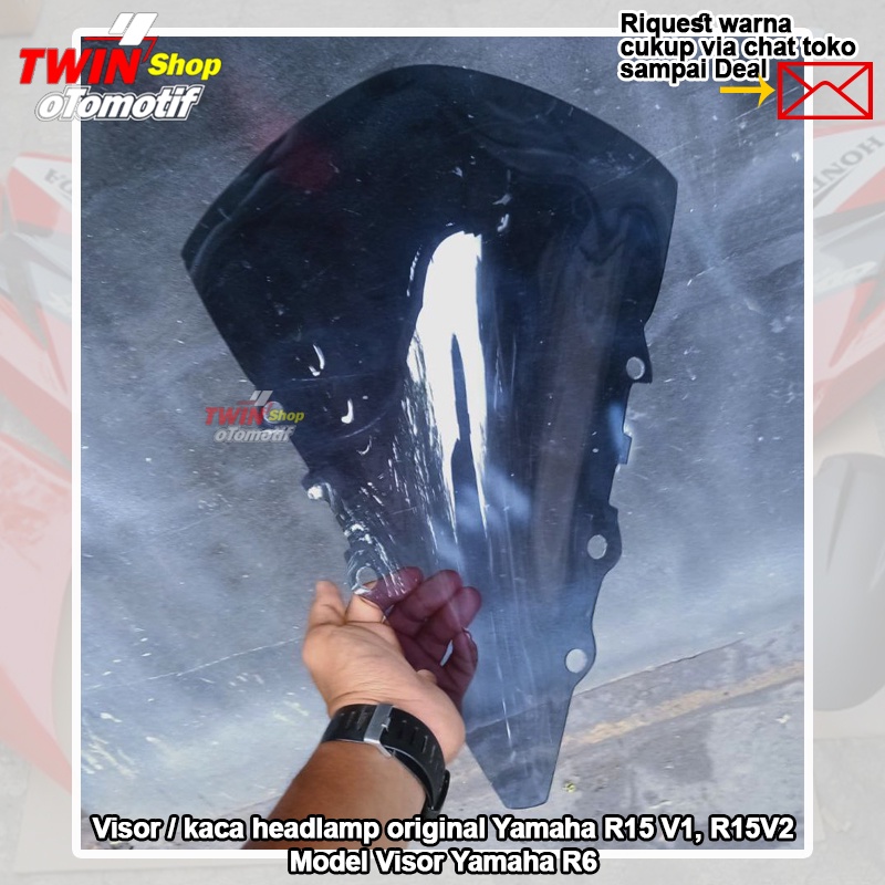 Visor / kaca headlamp original Yamaha R15 V1, R15V2 Model Visor Yamaha R6