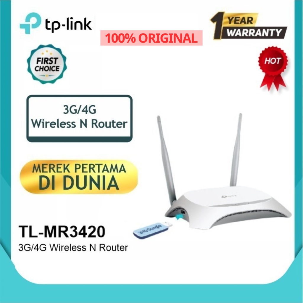 TP-LINK TL-MR3420 , Router 3G/4G Dua Antena