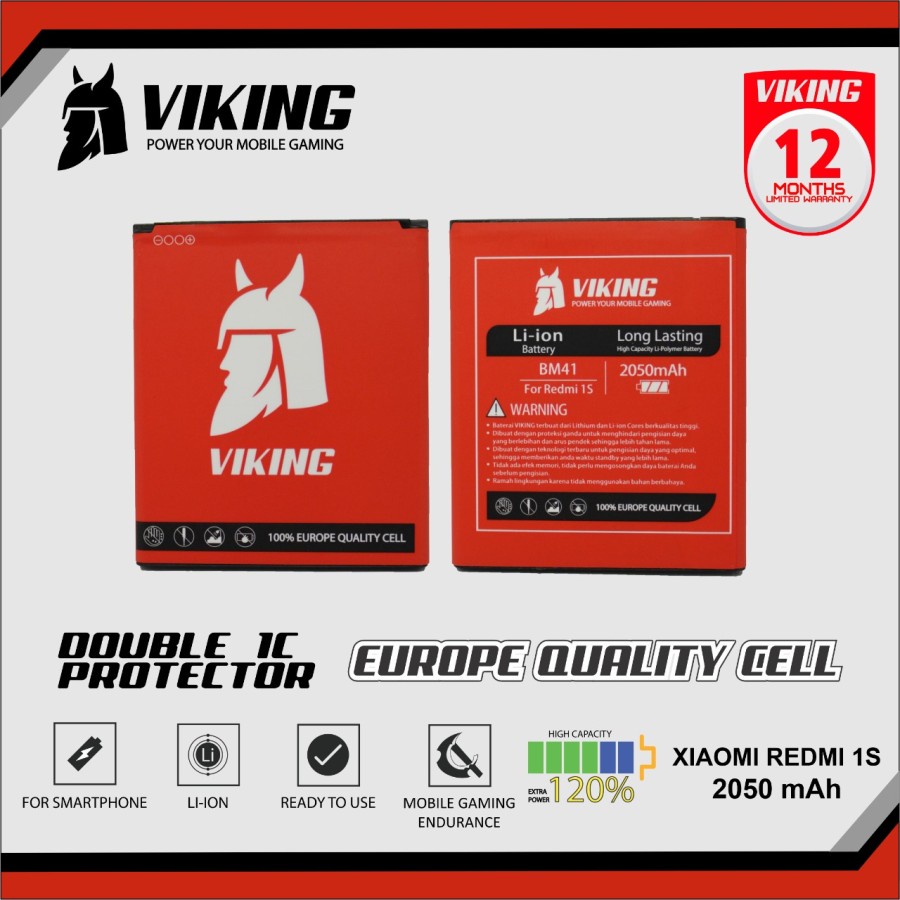 Baterai Viking BM41 BM-41 Xiaomi Redmi 1S - Batu Batre Batere Baterei