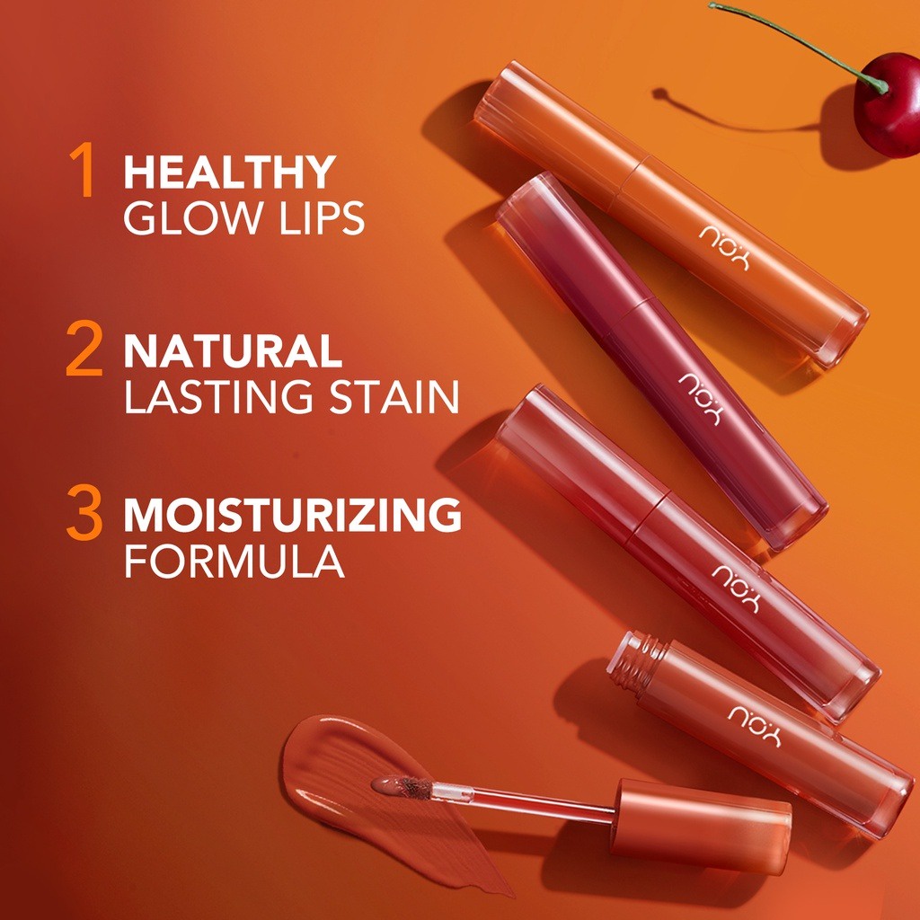 YOU Cloud Touch Juicy Tint | Healthy Glow Lips Korean Style | Liptint Gloss with Ceramide Melembapkan Bibir