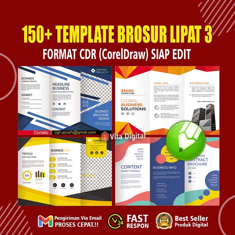 download template brosur lipat 3 coreldraw