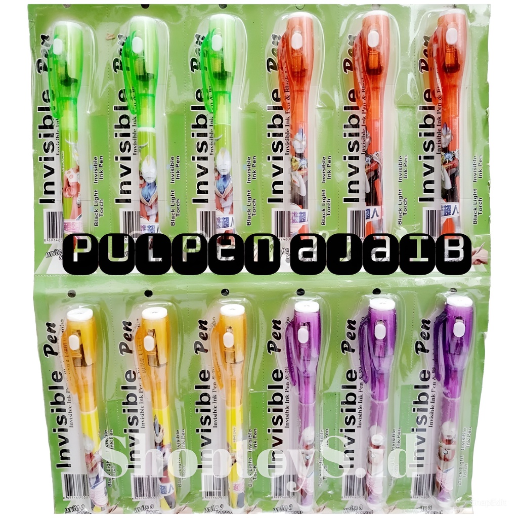 (COD) INVISIBLE pen Pulpen Ajaib Pulpen Contek ada lampunya by Shoptoys.id