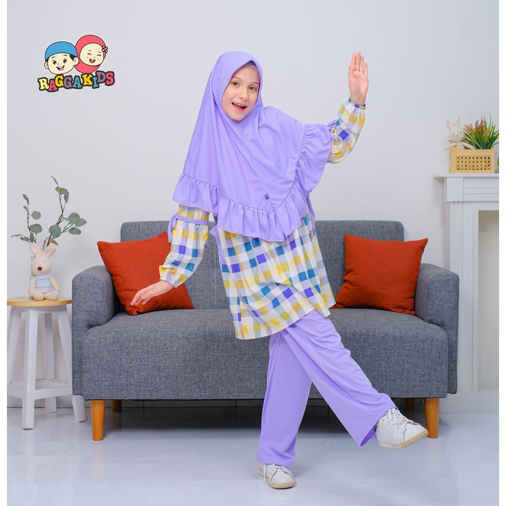 Setelan Tunik Anak Perempuan Usia 1-13 tahun Bahan Kaos Tebal Nyaman Adem Lucu Branded Original By Raggakids