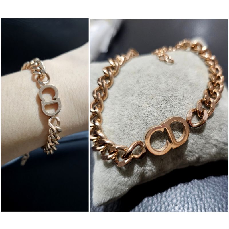Gelang Titanium asli Rosegold Premium Quality Gelang Rantai Titanium Stainless steel ori Gt8882