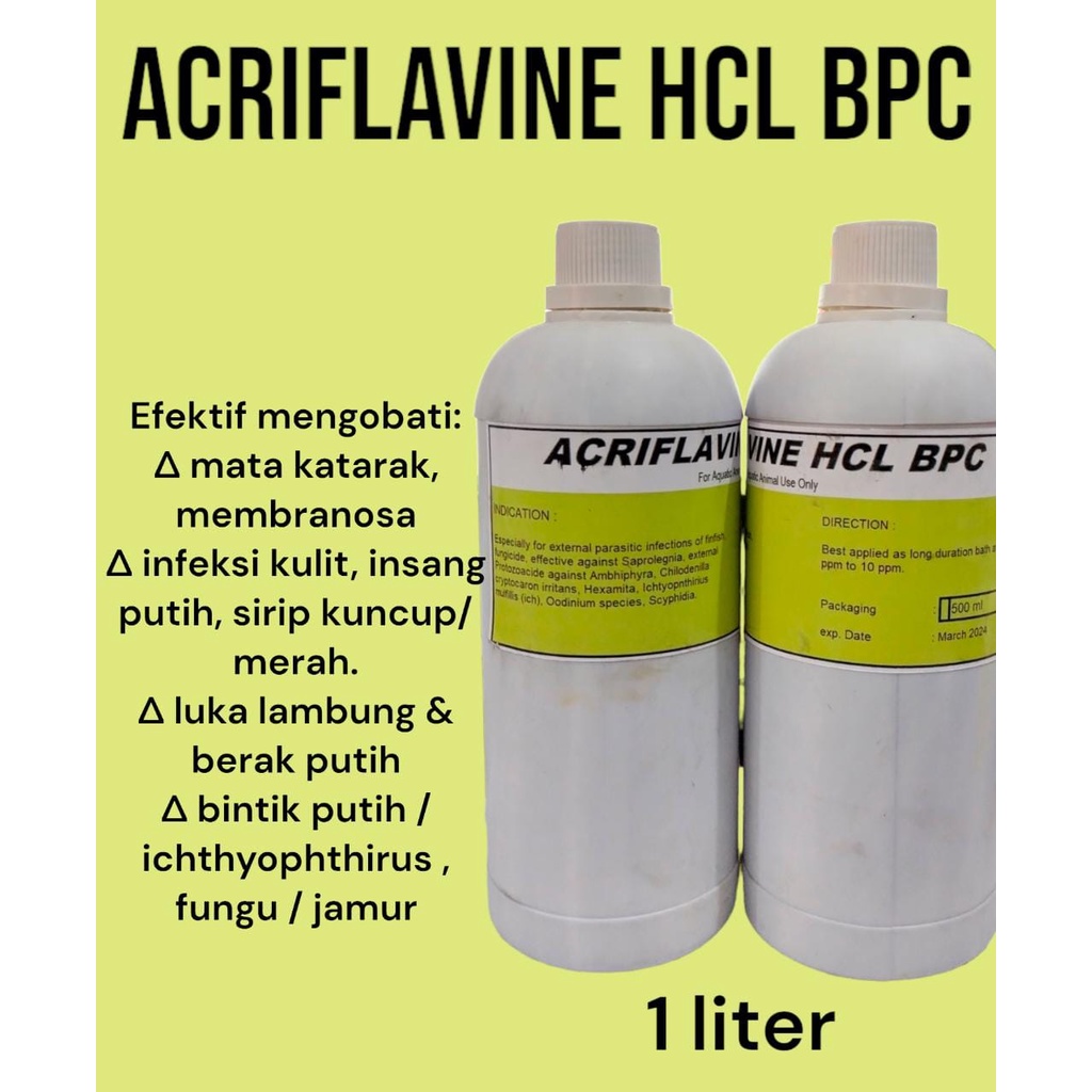 Goodfish ACRIFLAVINE HCL BPC 1 liter / 500 ml Obat kuning ikan hias / obat luka sirip