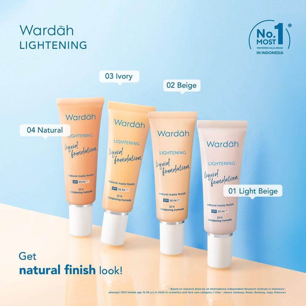 Wardah Lightening Liquid Foundation - Alas Bedak Mencerahkan dan Meratakan Warna Kulit Dengan SPF 30PA+++