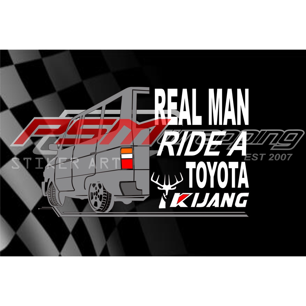 STICKER Real man use 3 pedal toyota kijang