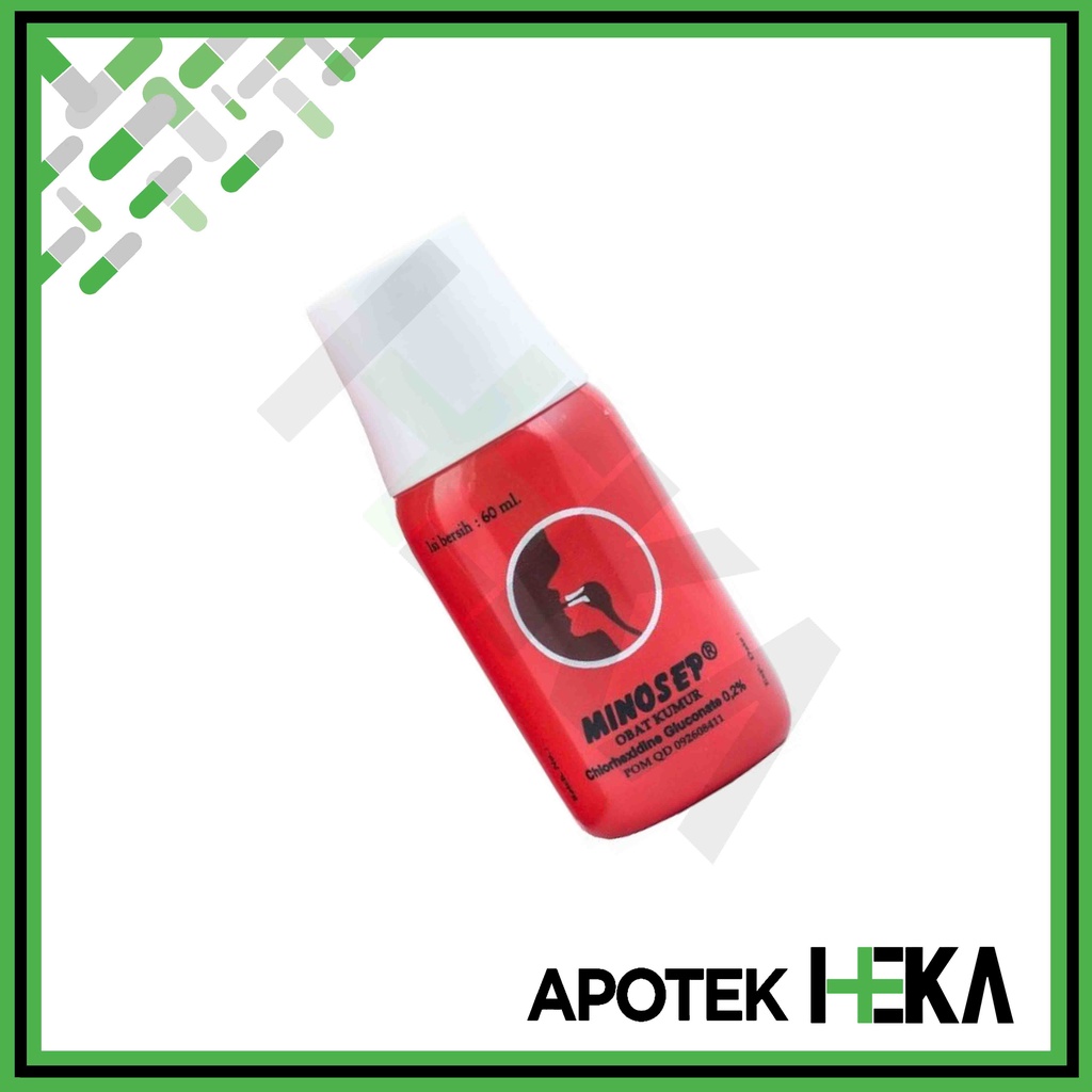 Minosep Obat Kumur 60 ml 0.1% 0.2% Hijau Merah (SEMARANG)