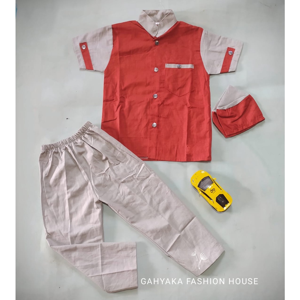 SETELAN KOKO ANAK BAHAN KATUN SIGARET PREMIUM USIA 2-9 TAHUN (ETALASE KHUSUS WARNA BIRU TURKISH)