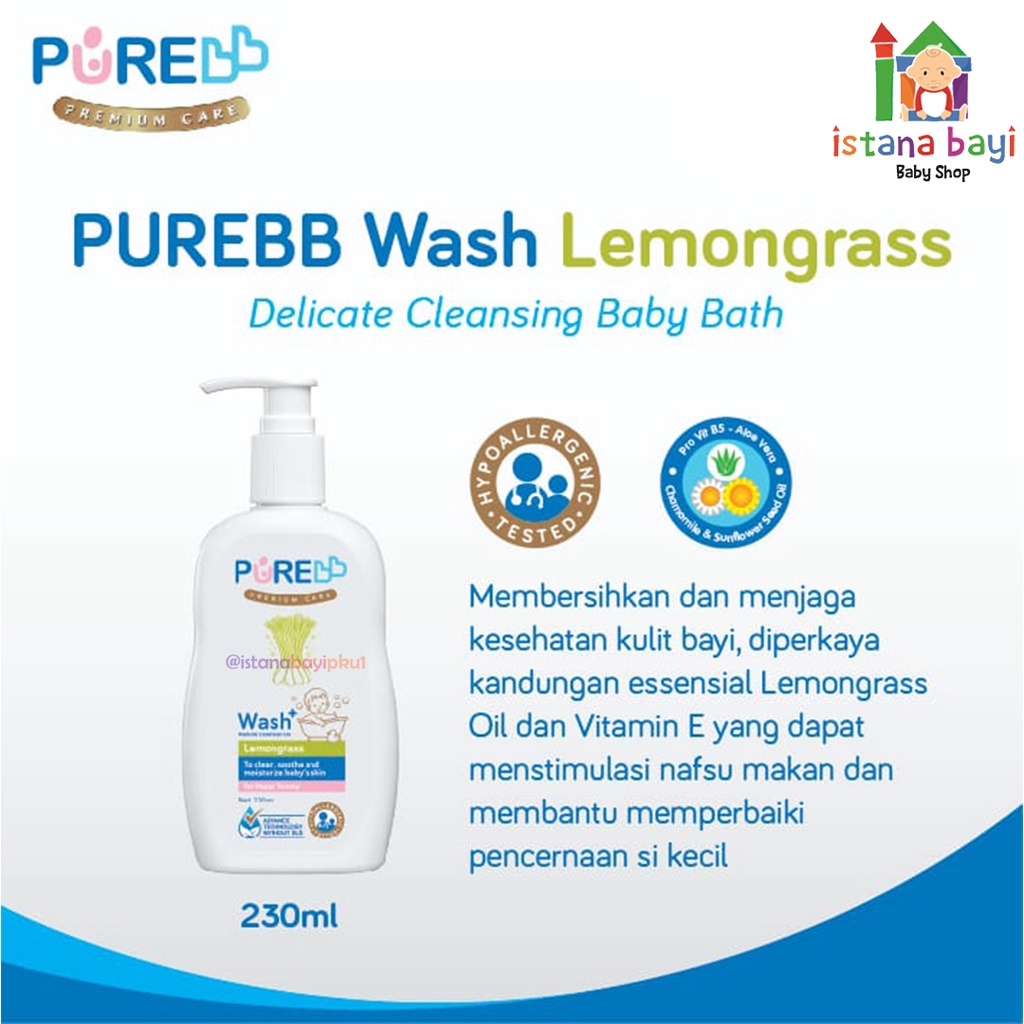 PureBB Wash Eucalyptus/Lavender/Lemongrass 230ml - Sabun Bayi