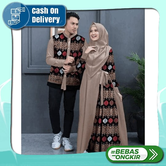 Dress Kondangan Melody Lilac Series - Batik Couple Modern Gamis Brukat Tulle Kekinian Melody Ungu Li