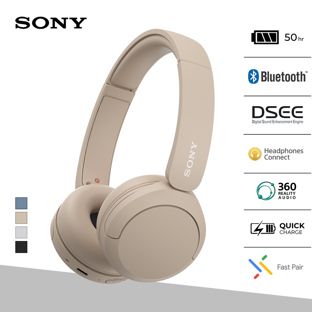 Sony Headphone Nirkabel WH-CH520 - Beige