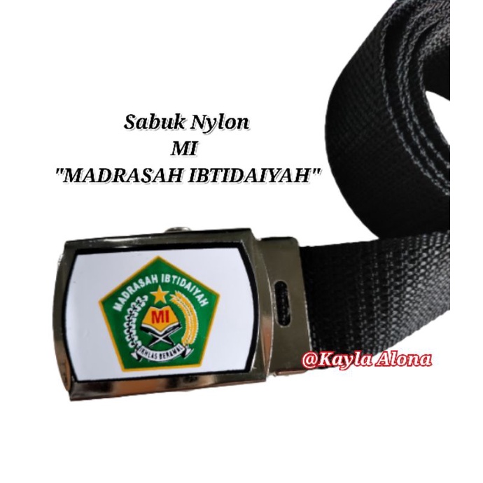 SABUK / IKAT PINGGANG / GESPER MI (MADRASAH IBTIDAIYAH) Bahan : Nylon  ( PUTIH )