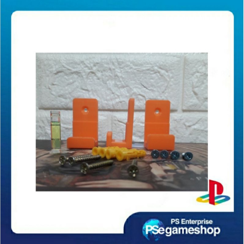 Playstation 4 PS4 Pro Wall Mount Holder Bracket Orange / Black