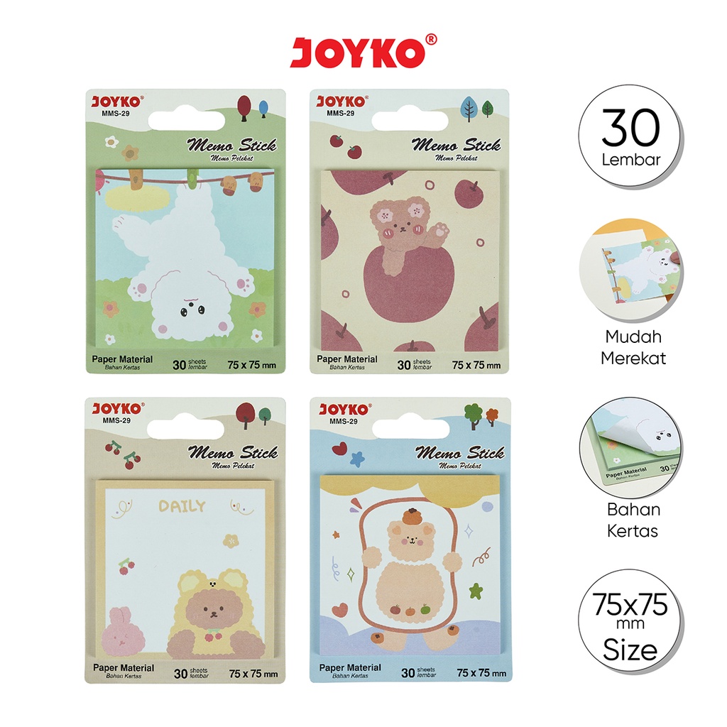 

Memo Stick | Sticky Note | Kertas Memo Tempel Joyko MMS-29 75 x 75 mm